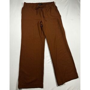 Jules & Leopold Womens Rust Brown Wide Leg Drawstring Elastic Waist Pants Size M